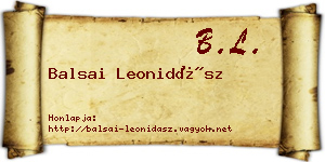 Balsai Leonidász névjegykártya